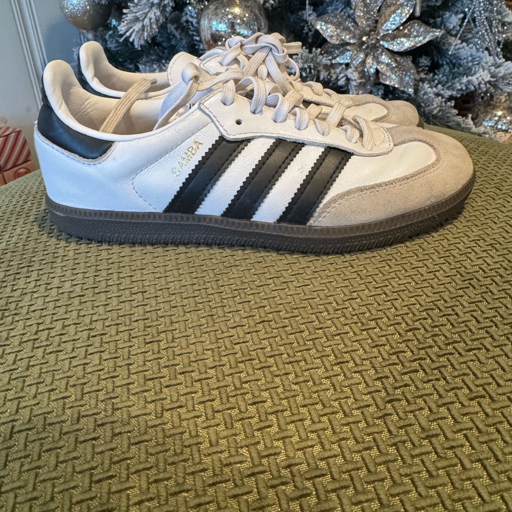 Adidas Samba White and Black Trainers